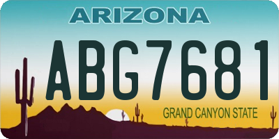 AZ license plate ABG7681