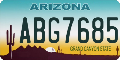 AZ license plate ABG7685