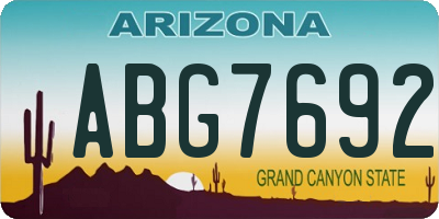 AZ license plate ABG7692