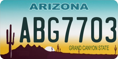 AZ license plate ABG7703