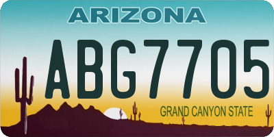 AZ license plate ABG7705