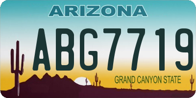 AZ license plate ABG7719