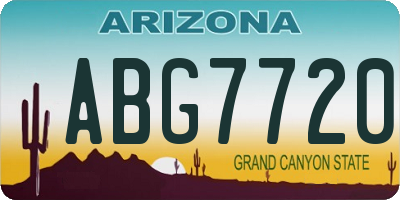 AZ license plate ABG7720