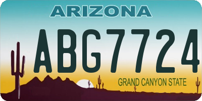 AZ license plate ABG7724