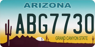 AZ license plate ABG7730