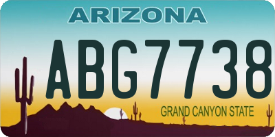 AZ license plate ABG7738