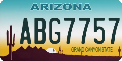AZ license plate ABG7757