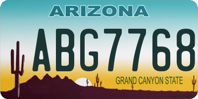 AZ license plate ABG7768
