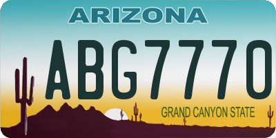 AZ license plate ABG7770