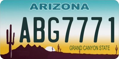 AZ license plate ABG7771