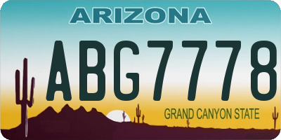 AZ license plate ABG7778