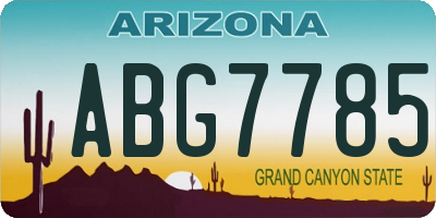 AZ license plate ABG7785