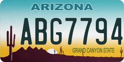 AZ license plate ABG7794