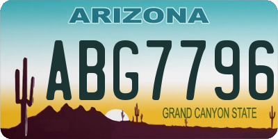AZ license plate ABG7796