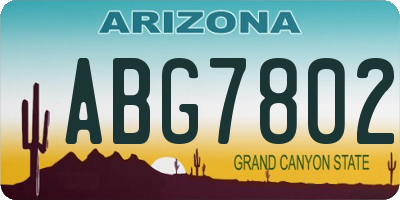 AZ license plate ABG7802