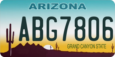 AZ license plate ABG7806