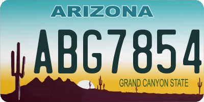 AZ license plate ABG7854
