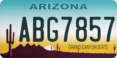 AZ license plate ABG7857