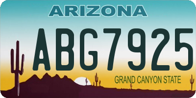 AZ license plate ABG7925