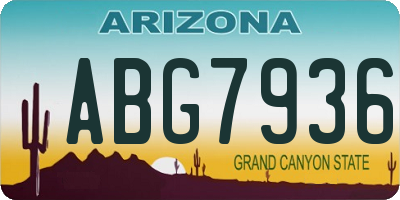 AZ license plate ABG7936