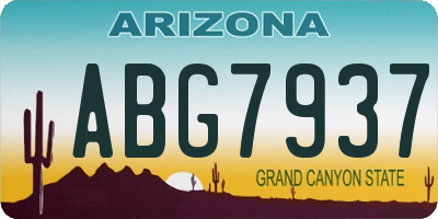 AZ license plate ABG7937