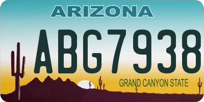 AZ license plate ABG7938