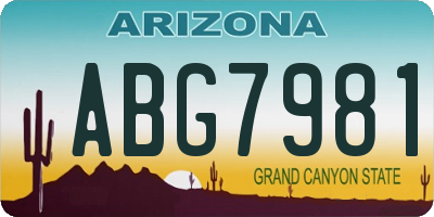 AZ license plate ABG7981