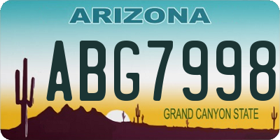 AZ license plate ABG7998