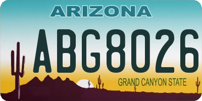AZ license plate ABG8026