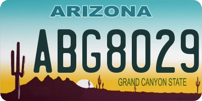 AZ license plate ABG8029