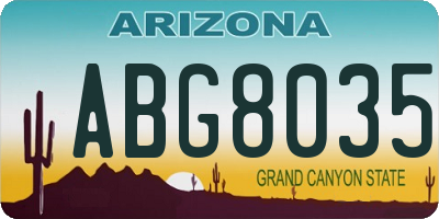 AZ license plate ABG8035