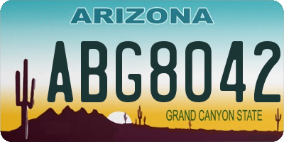 AZ license plate ABG8042