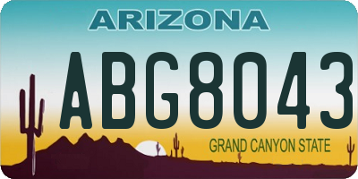 AZ license plate ABG8043