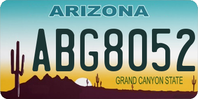 AZ license plate ABG8052