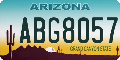 AZ license plate ABG8057