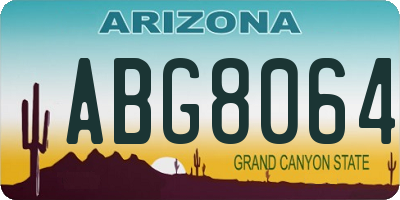 AZ license plate ABG8064
