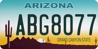 AZ license plate ABG8077