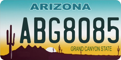 AZ license plate ABG8085