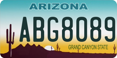 AZ license plate ABG8089