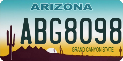 AZ license plate ABG8098