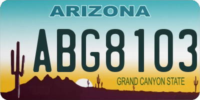 AZ license plate ABG8103