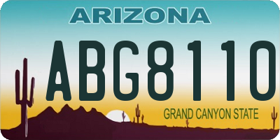 AZ license plate ABG8110