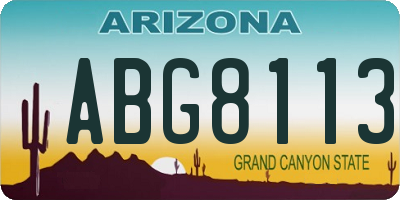 AZ license plate ABG8113