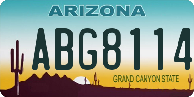 AZ license plate ABG8114