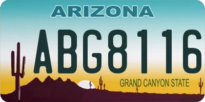 AZ license plate ABG8116