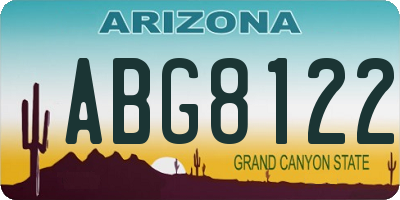 AZ license plate ABG8122