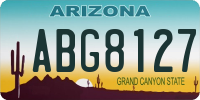 AZ license plate ABG8127