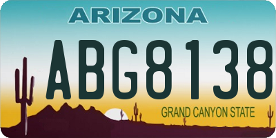 AZ license plate ABG8138