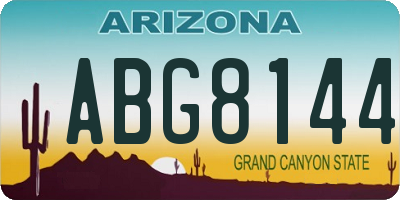 AZ license plate ABG8144
