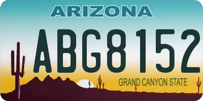 AZ license plate ABG8152